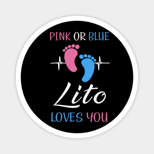 Pink or Blue Lito Loves You Mexican or Spanish Grandpa Heartbeat Magnet